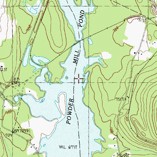 Topographic Map of Powder Mill Pond, NH