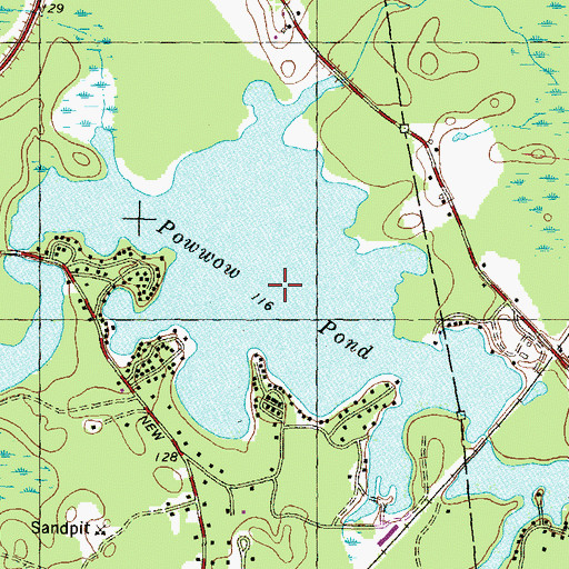 Topographic Map of Powwow Pond, NH