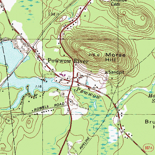 Topographic Map of Powwow River, NH