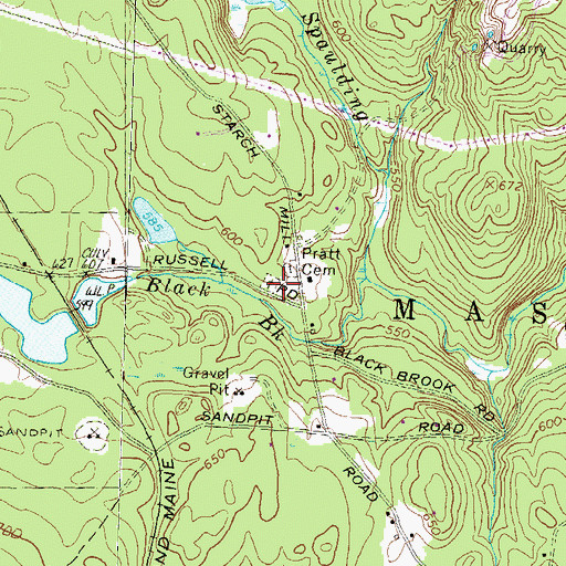Topographic Map of Pratt Cemetery, NH