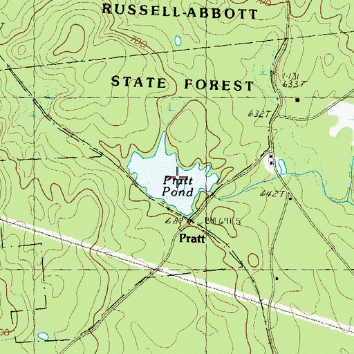 Topographic Map of Pratt Pond, NH
