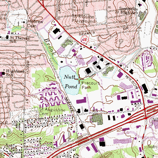 Topographic Map of Precourt Park, NH