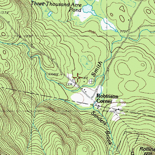 Topographic Map of Prescott Hill Cemetery, NH