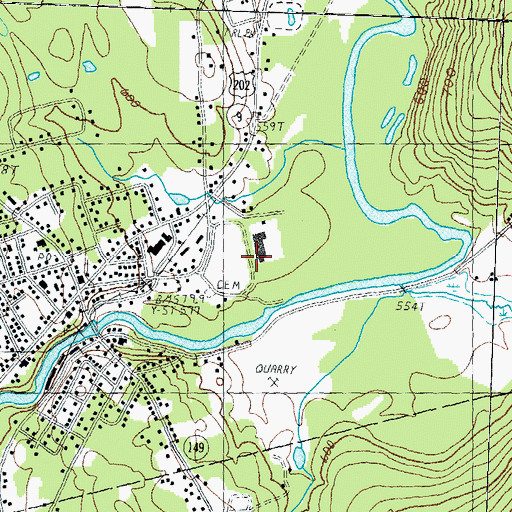 Topographic Map of Preston Cemetery, NH