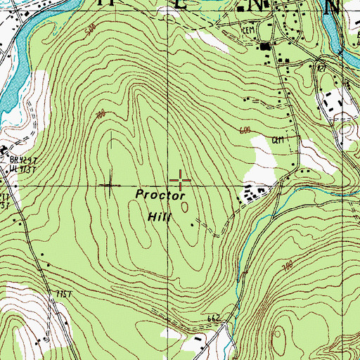 Topographic Map of Proctor Hill, NH