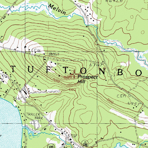 Topographic Map of Prospect Hill, NH