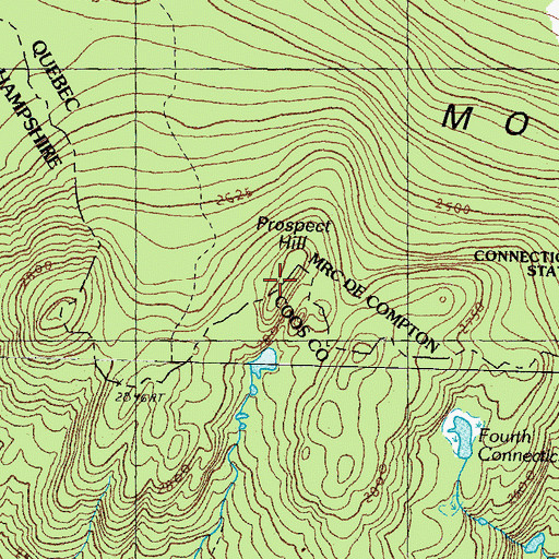 Topographic Map of Prospect Hill, NH