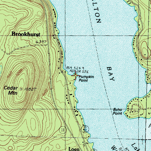 Topographic Map of Pumpkin Point, NH