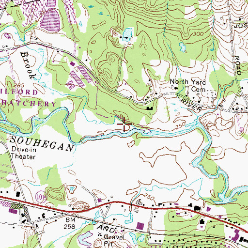 Topographic Map of Purgatory Brook, NH