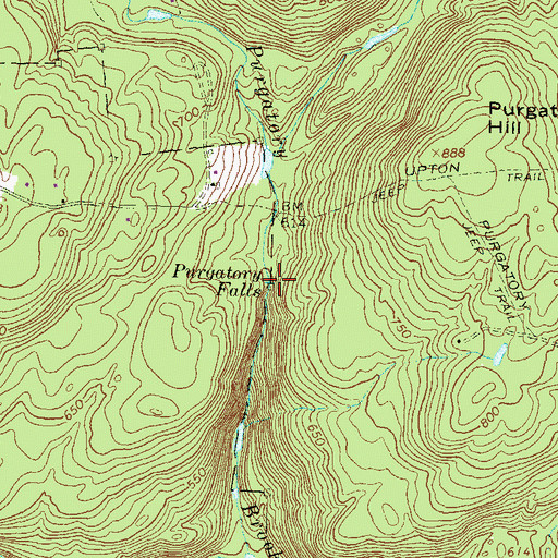 Topographic Map of Purgatory Falls, NH