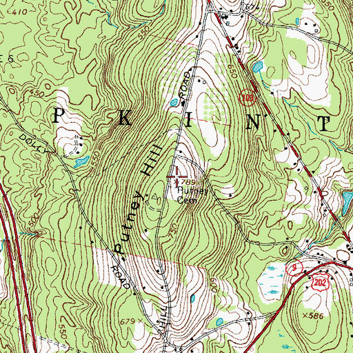 Topographic Map of Putney Cemetery, NH