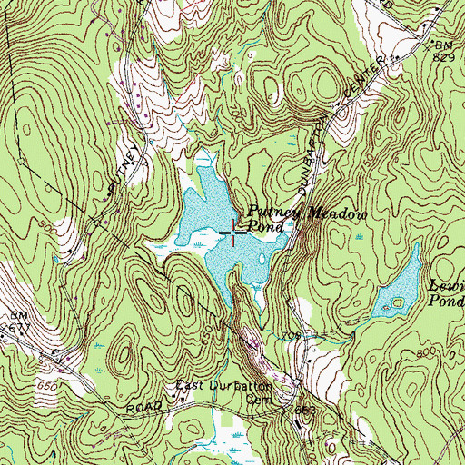 Topographic Map of Putney Meadow Pond, NH