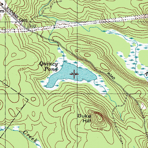 Topographic Map of Quincy Pond, NH