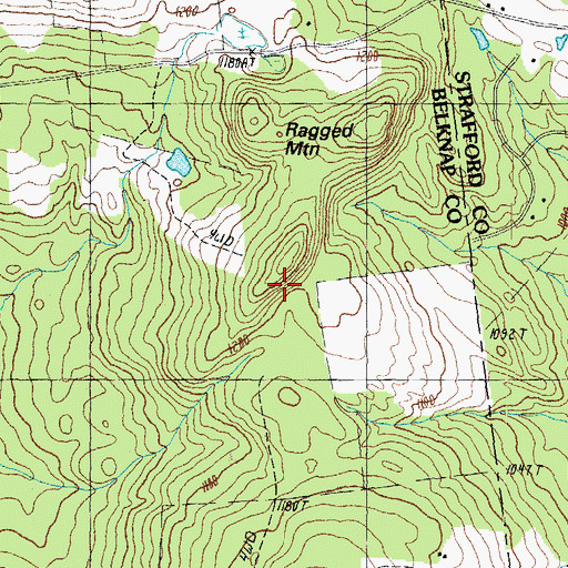 Topographic Map of Ragged Mountain, NH