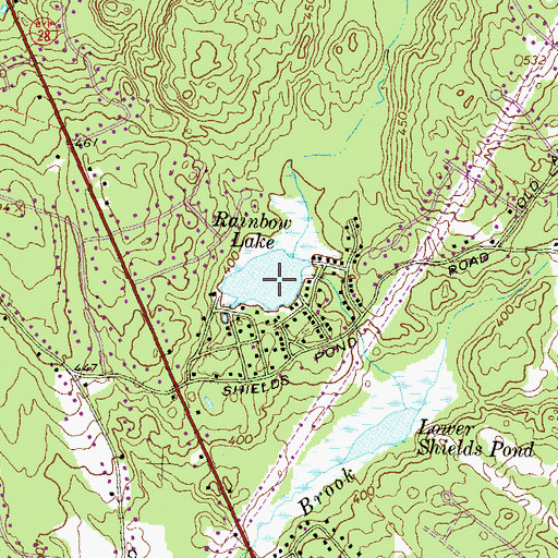 Topographic Map of Rainbow Lake, NH