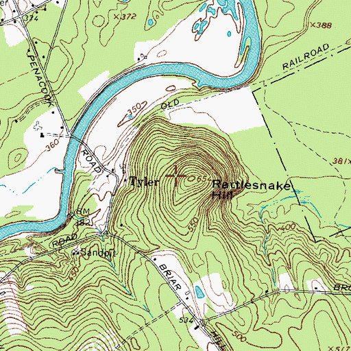 Topographic Map of Rattlesnake Hill, NH