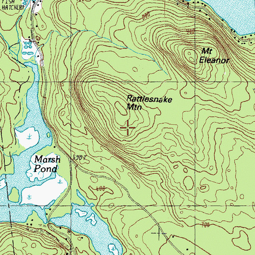 Topographic Map of Rattlesnake Mountain, NH