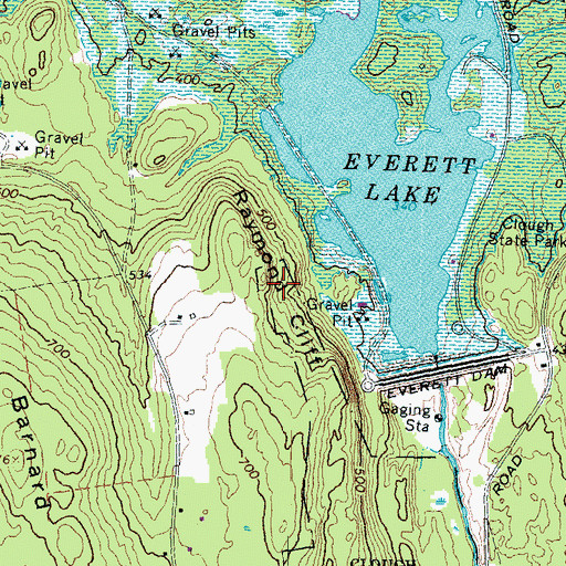 Topographic Map of Raymond Cliff, NH