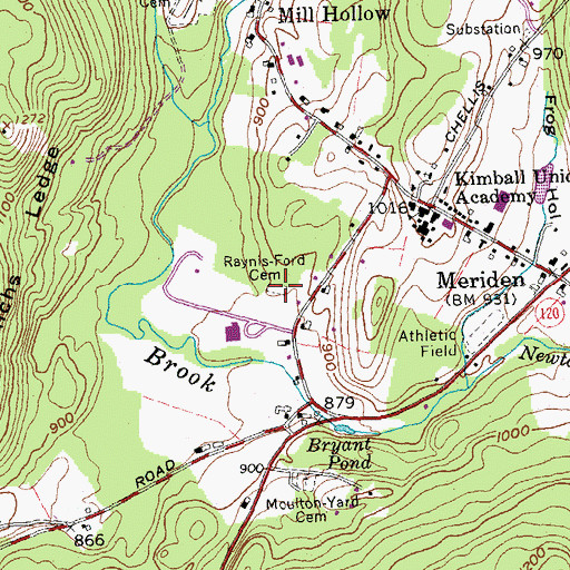 Topographic Map of Raynis-Ford Cemetery, NH