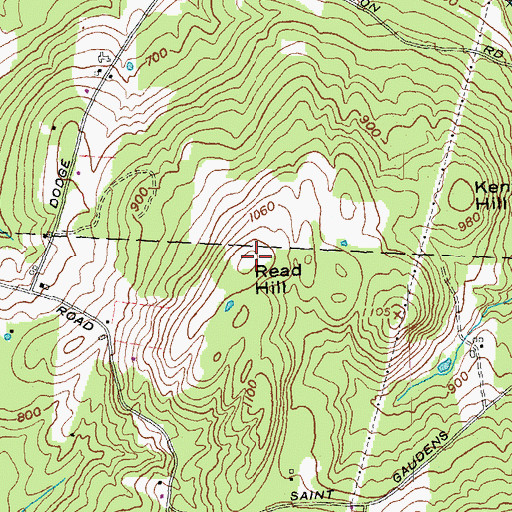 Topographic Map of Read Hill, NH