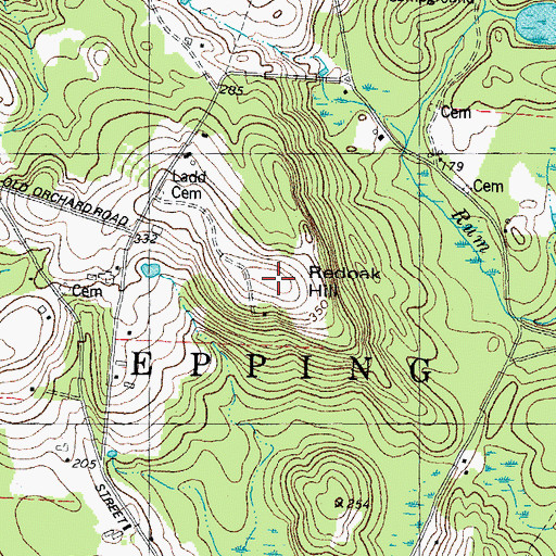 Topographic Map of Redoak Hill, NH