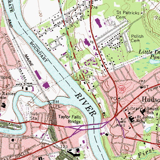 Topographic Map of Reeds Brook, NH