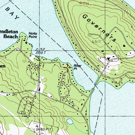 Topographic Map of Riley Point, NH