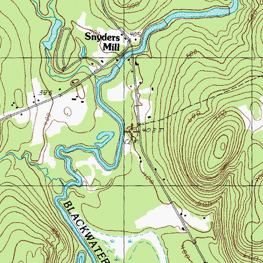 Topographic Map of Riverdale Cemetery, NH