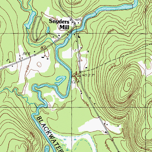Topographic Map of Riverdale Cemetery, NH