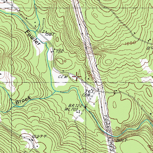 Topographic Map of Riverside Cemetery, NH