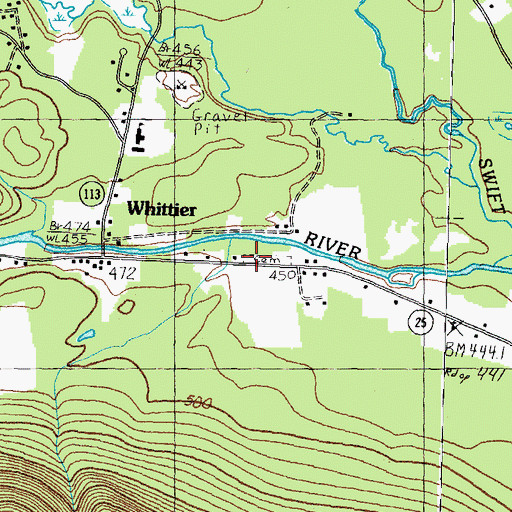 Topographic Map of Riverside Cemetery, NH