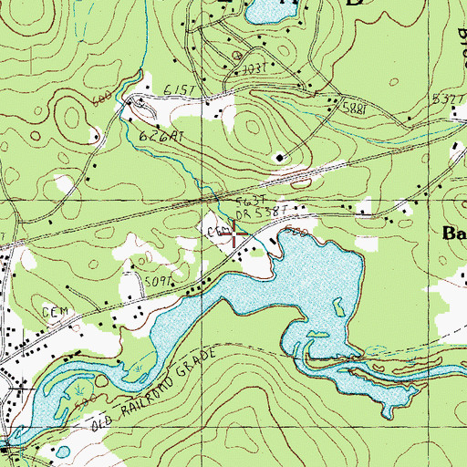 Topographic Map of Riverview Cemetery, NH