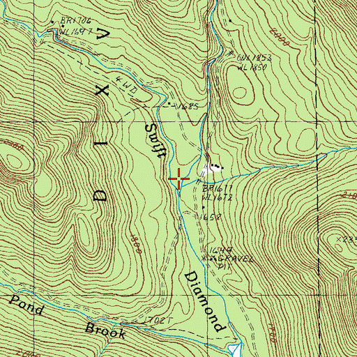Topographic Map of Roaring Brook, NH