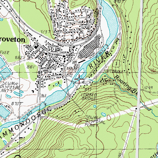 Topographic Map of Roaring Brook, NH