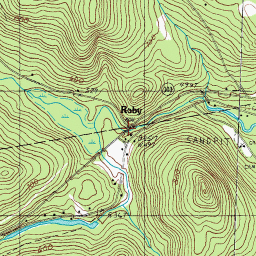 Topographic Map of Roby, NH