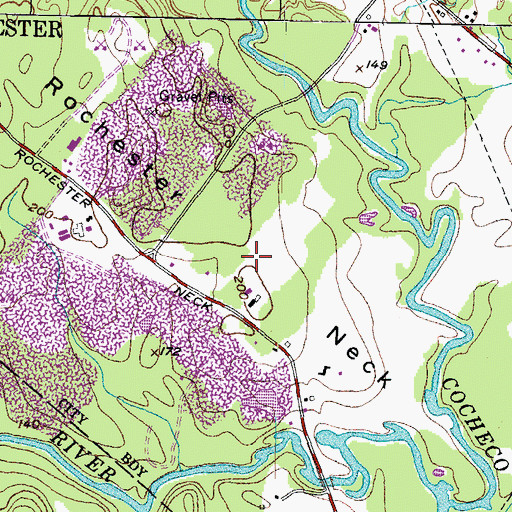 Topographic Map of Rochester Neck, NH