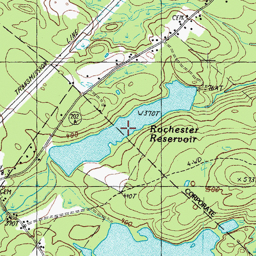 Topographic Map of Rochester Reservoir, NH
