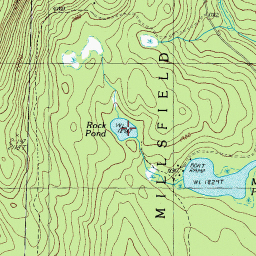 Topographic Map of Rock Pond, NH