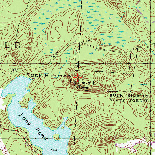 Topographic Map of Rock Rimmon Hill, NH