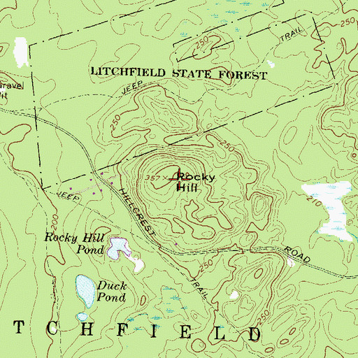 Topographic Map of Rocky Hill, NH