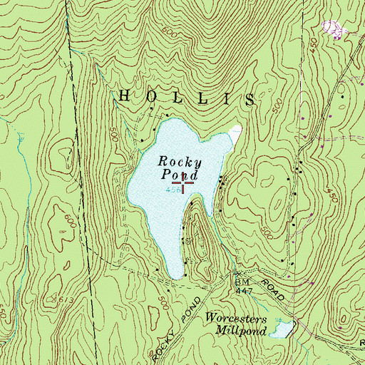 Topographic Map of Rocky Pond, NH