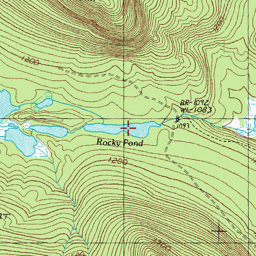 Topographic Map of Rocky Pond, NH