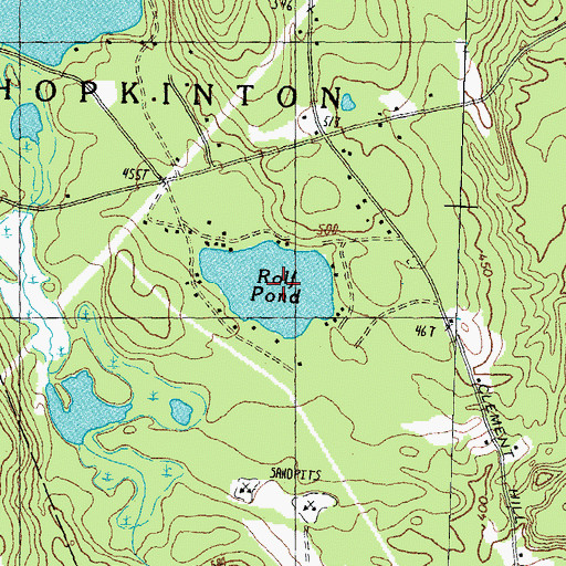 Topographic Map of Rolf Pond, NH