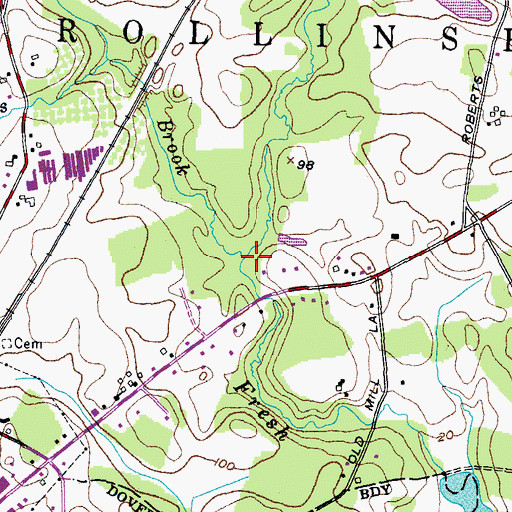 Topographic Map of Rollins Brook, NH