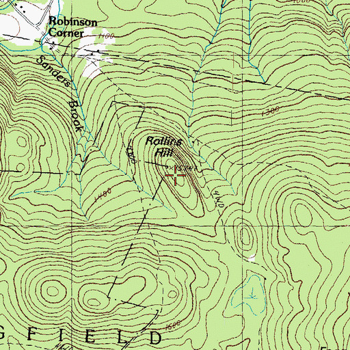 Topographic Map of Rollins Hill, NH