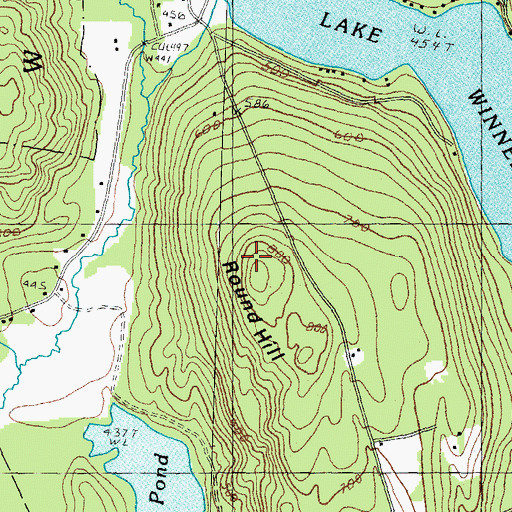 Topographic Map of Round Hill, NH