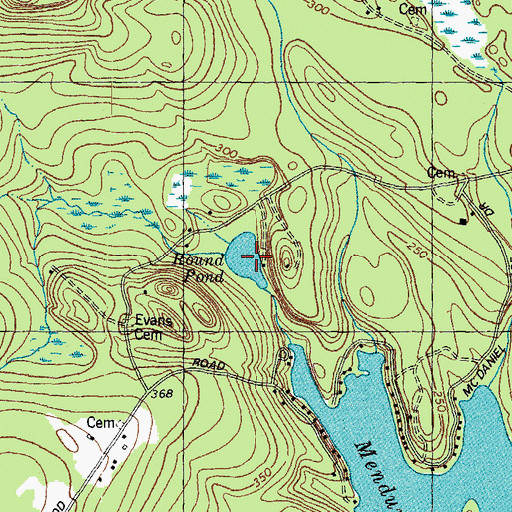 Topographic Map of Round Pond, NH