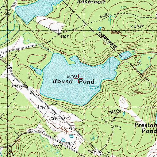 Topographic Map of Round Pond, NH