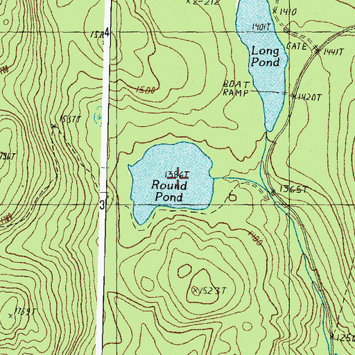 Topographic Map of Round Pond Lake, NH