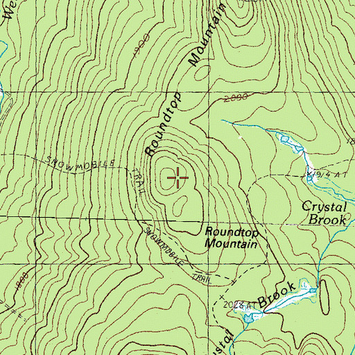 Topographic Map of Roundtop Mountain, NH